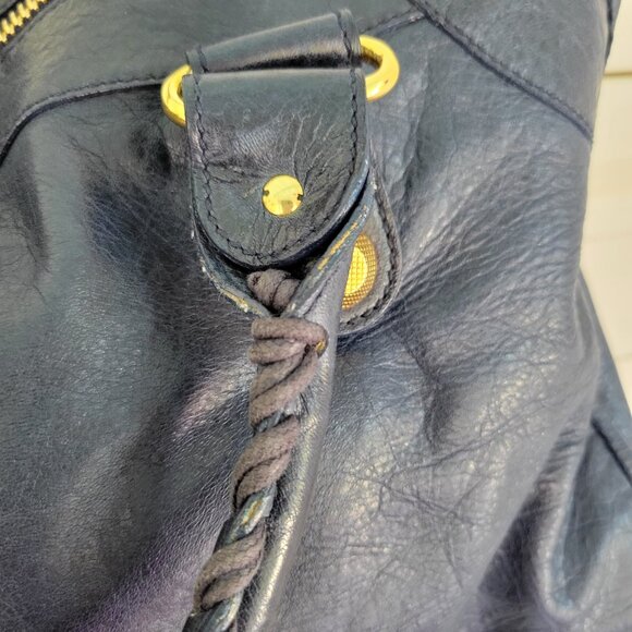 Balenciaga City Bag with Large Brass Hardware, Marine Blue - Picture 8 of 16